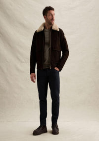 Thumbnail for PLJ650005 771-D.Brown | Greenville Fur Lederjacke