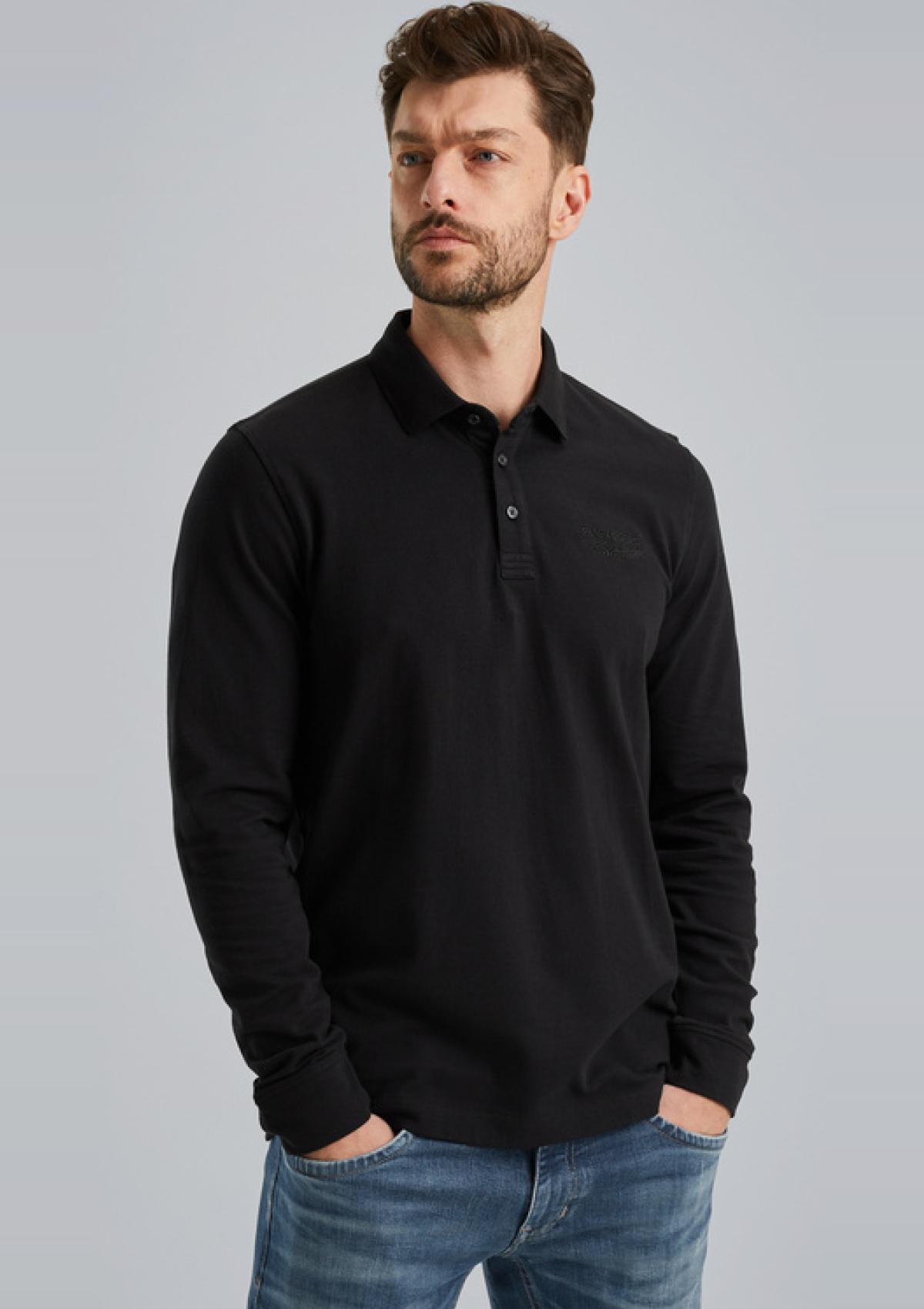 PME Legend Polos PPS2410825 999 | Poloshirt mit langen Ärmeln