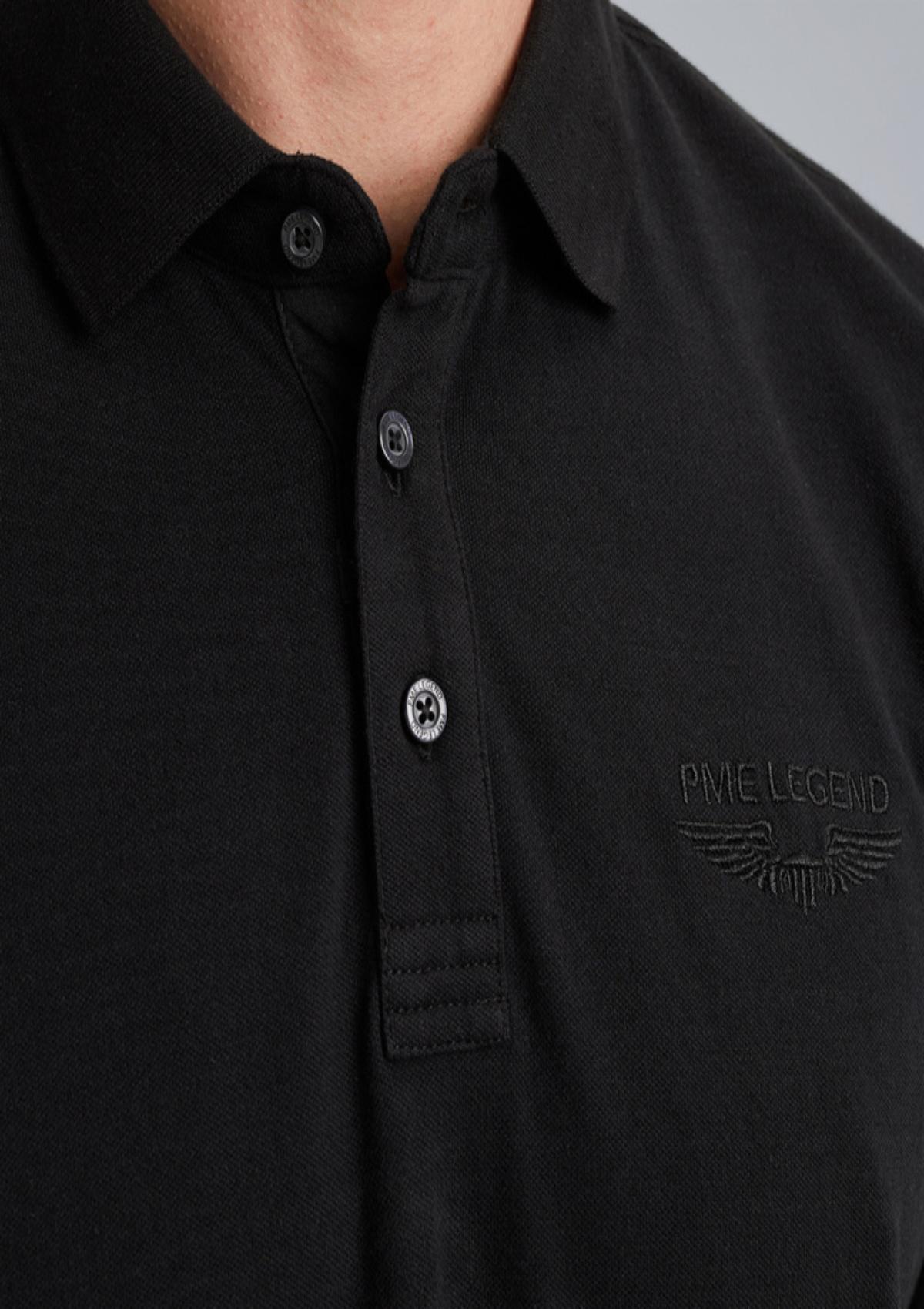 PME Legend Polos PPS2410825 999 | Poloshirt mit langen Ärmeln