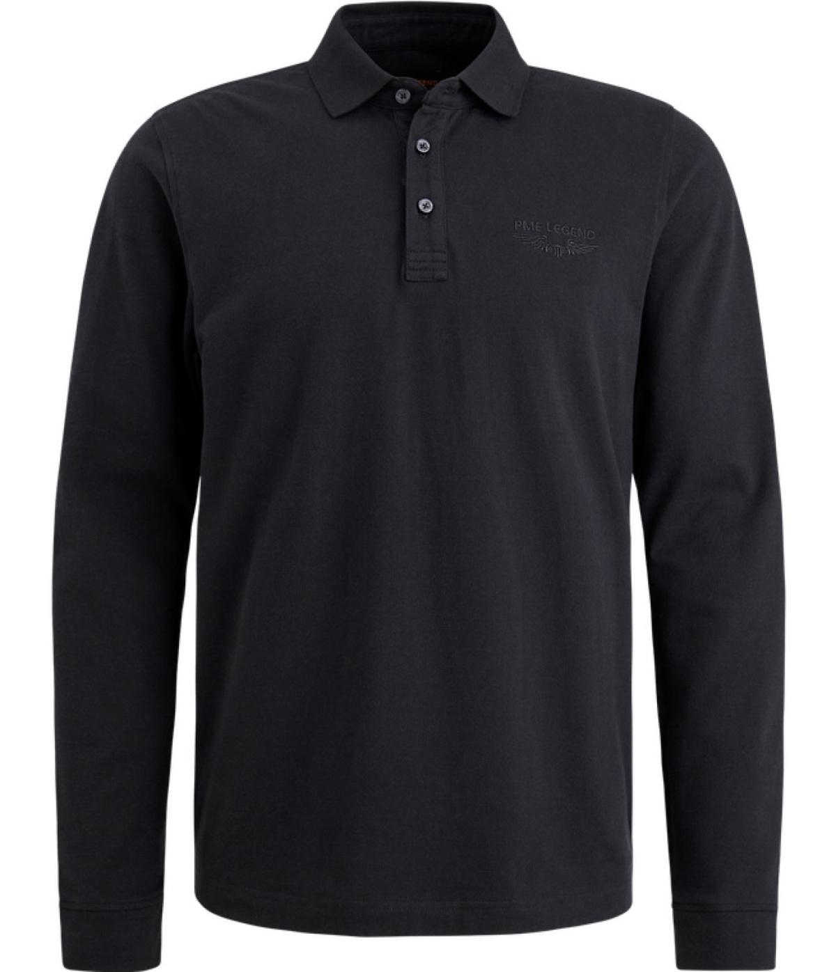 PME Legend Polos PPS2410825 999 | Poloshirt mit langen Ärmeln