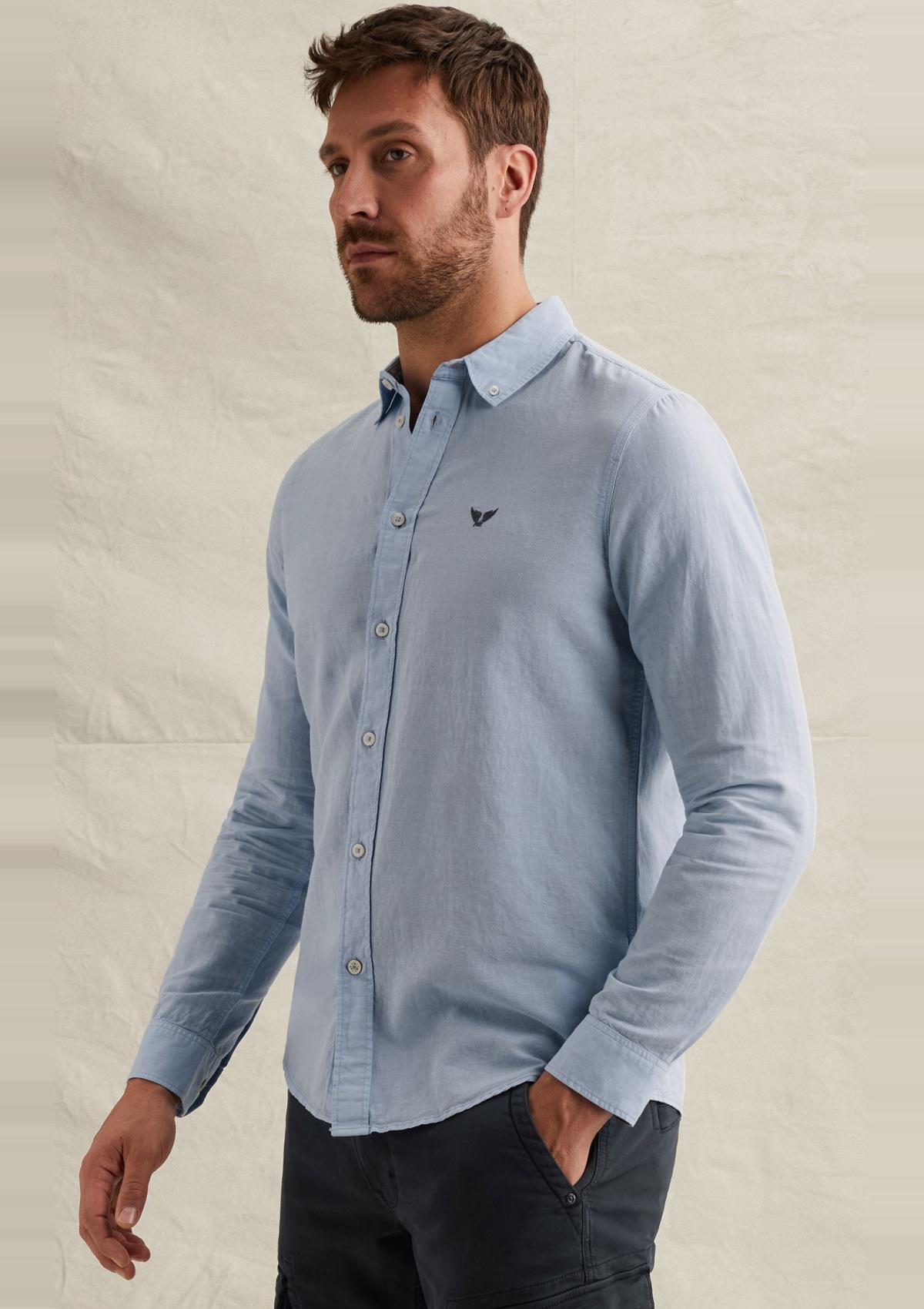 PSI2603243 5040 | Hemd aus Baumwolle/Leinen mit Garment-Dye-Waschung