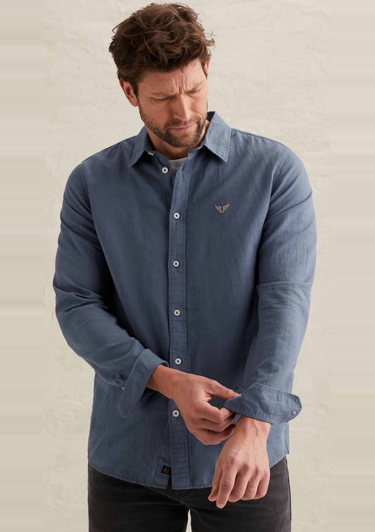PSI2603243 5052 | Hemd aus Baumwolle/Leinen mit Garment-Dye-Waschung