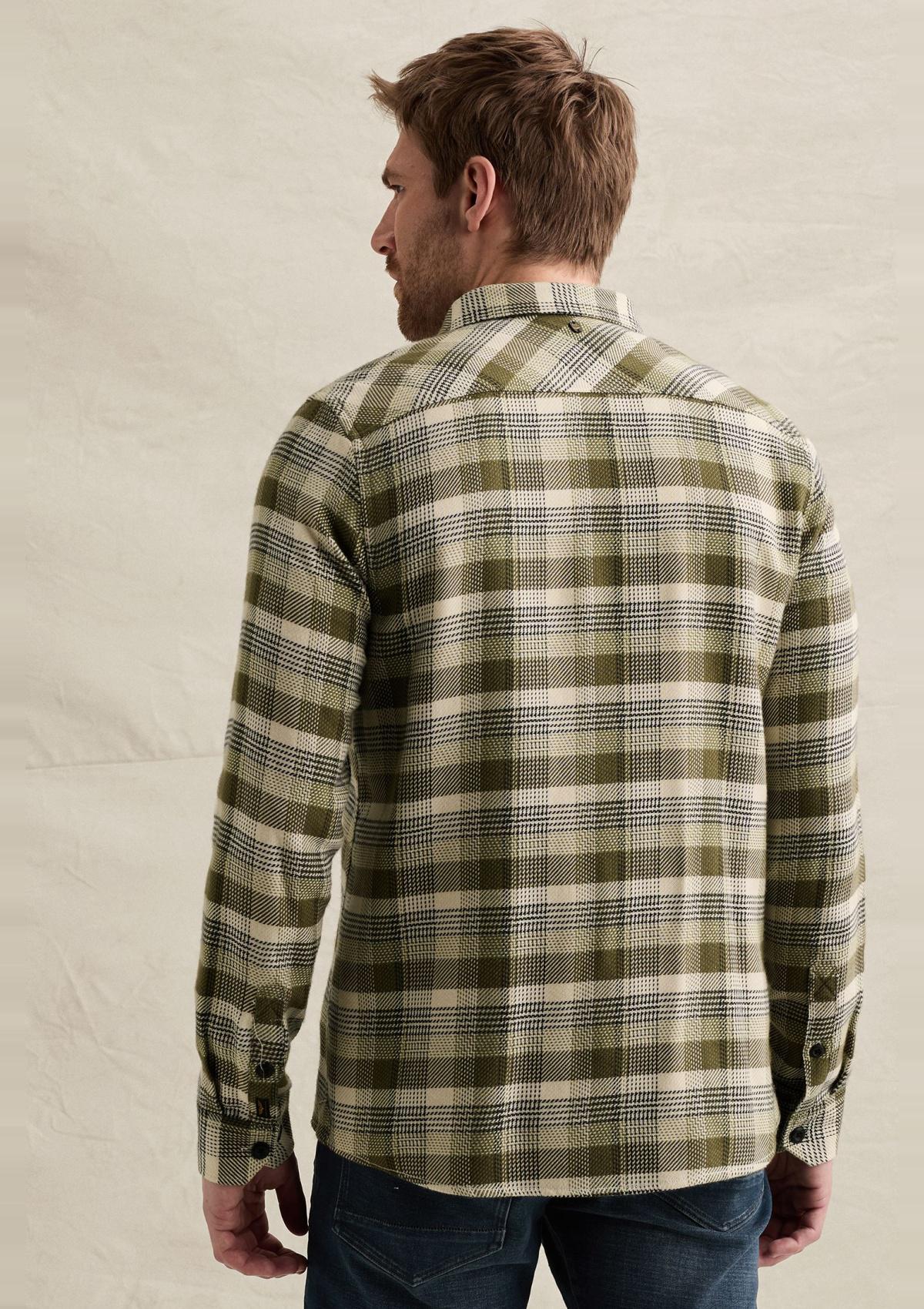PSI2608216 6380-Loden Green | Hemd mit großem Karomuster und Brusttaschen