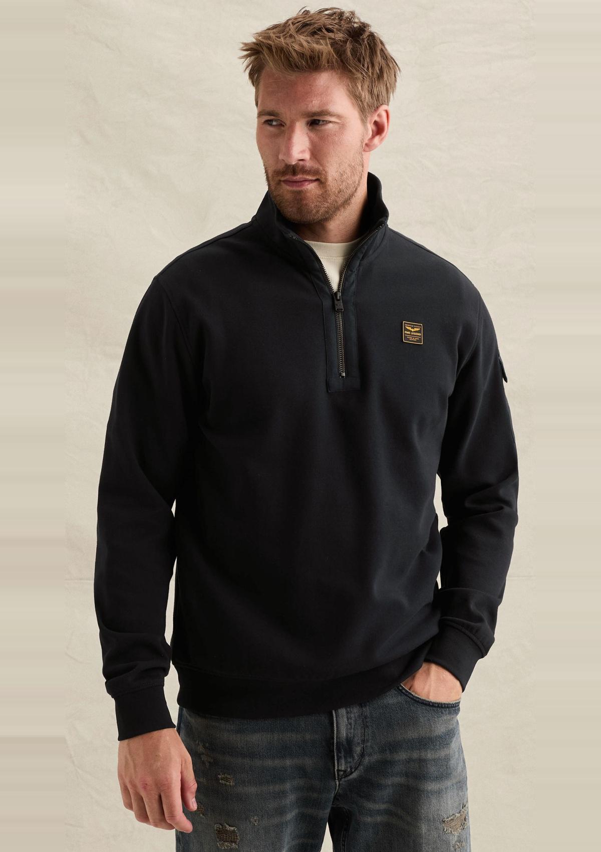 PSW2608423 5281-Salute | Sweatshirt mit halbem Reißverschluss und Badge