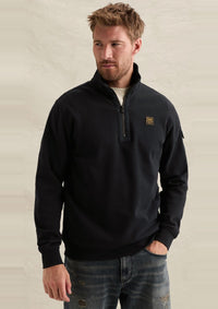 Thumbnail for PSW2608423 5281-Salute | Sweatshirt mit halbem Reißverschluss und Badge