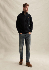 Thumbnail for PSW2608423 5281-Salute | Sweatshirt mit halbem Reißverschluss und Badge