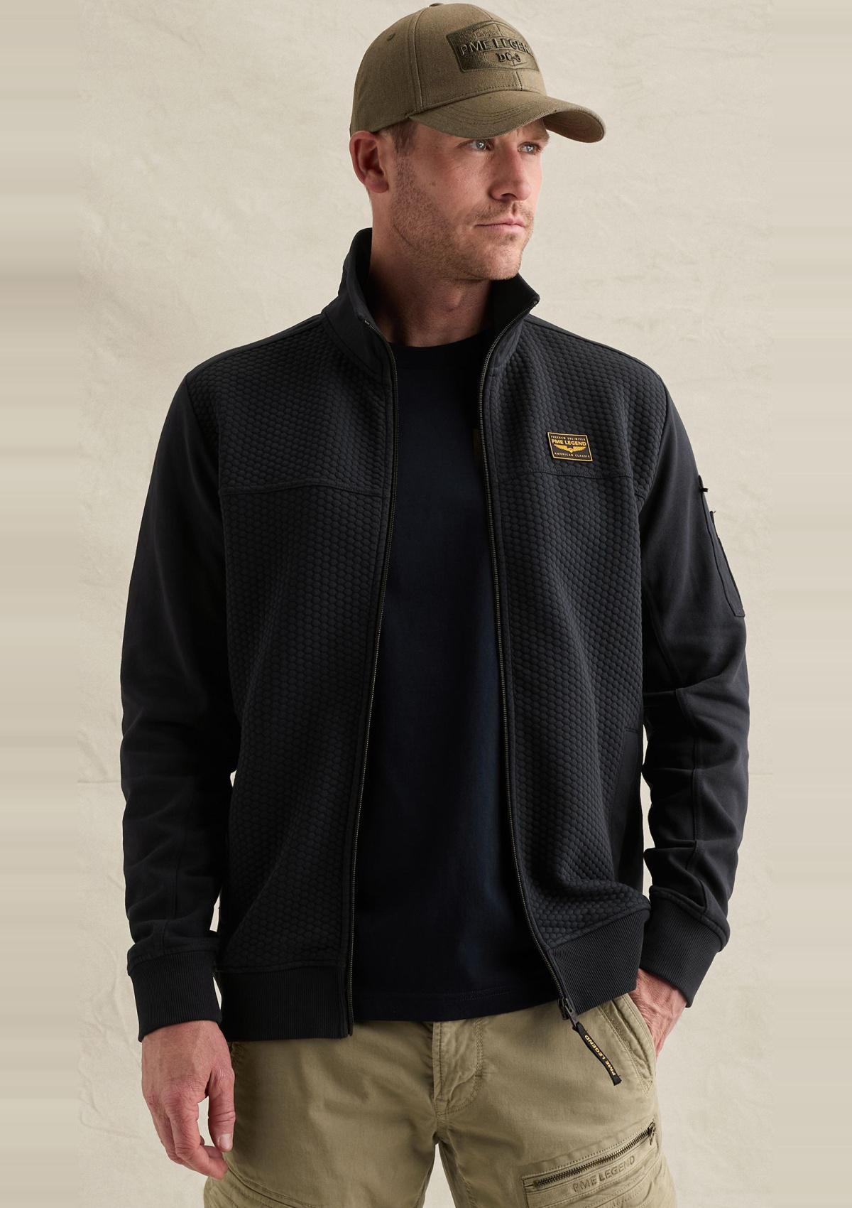 PSW2608436 5281-Salute | Sweatshirt mit Jacquardmuster und Flight-Pocket