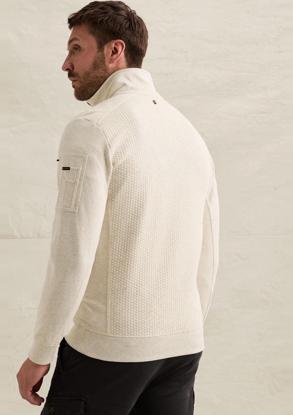 PSW2608436 910-Bone White Melee | Sweatshirt mit Jacquardmuster und Flight-Pocket