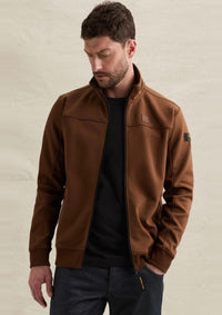 Thumbnail for PSW2609437 8168-Cappuccino | Sweatjacke mit Reißverschluss und Steppmuster