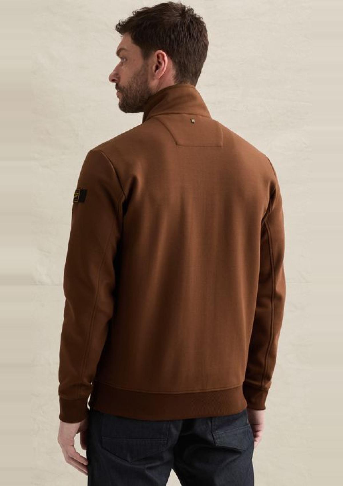 PSW2609437 8168-Cappuccino | Sweatjacke mit Reißverschluss und Steppmuster