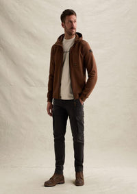 Thumbnail for PSW2609458 8168-Cappuccino | Sweatjacke mit Kapuze und Reißverschluss