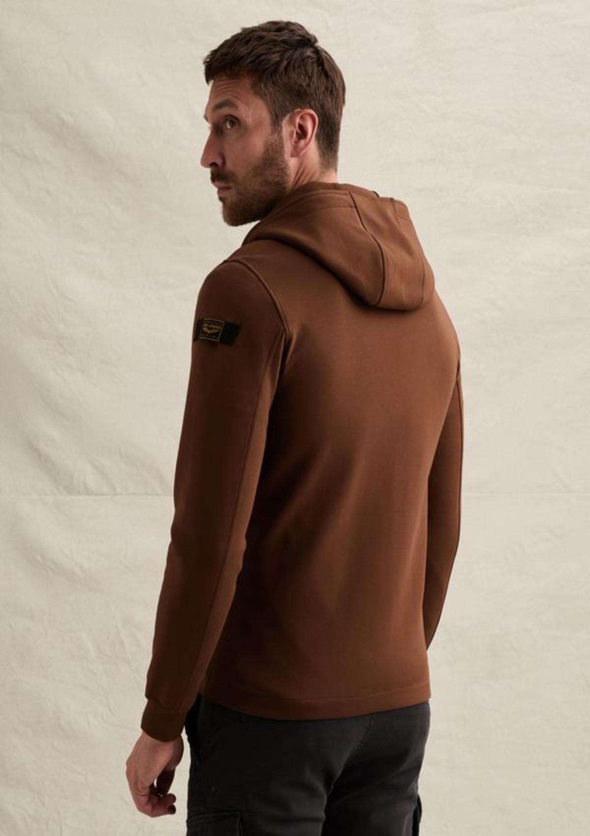 PSW2609458 8168-Cappuccino | Sweatjacke mit Kapuze und Reißverschluss