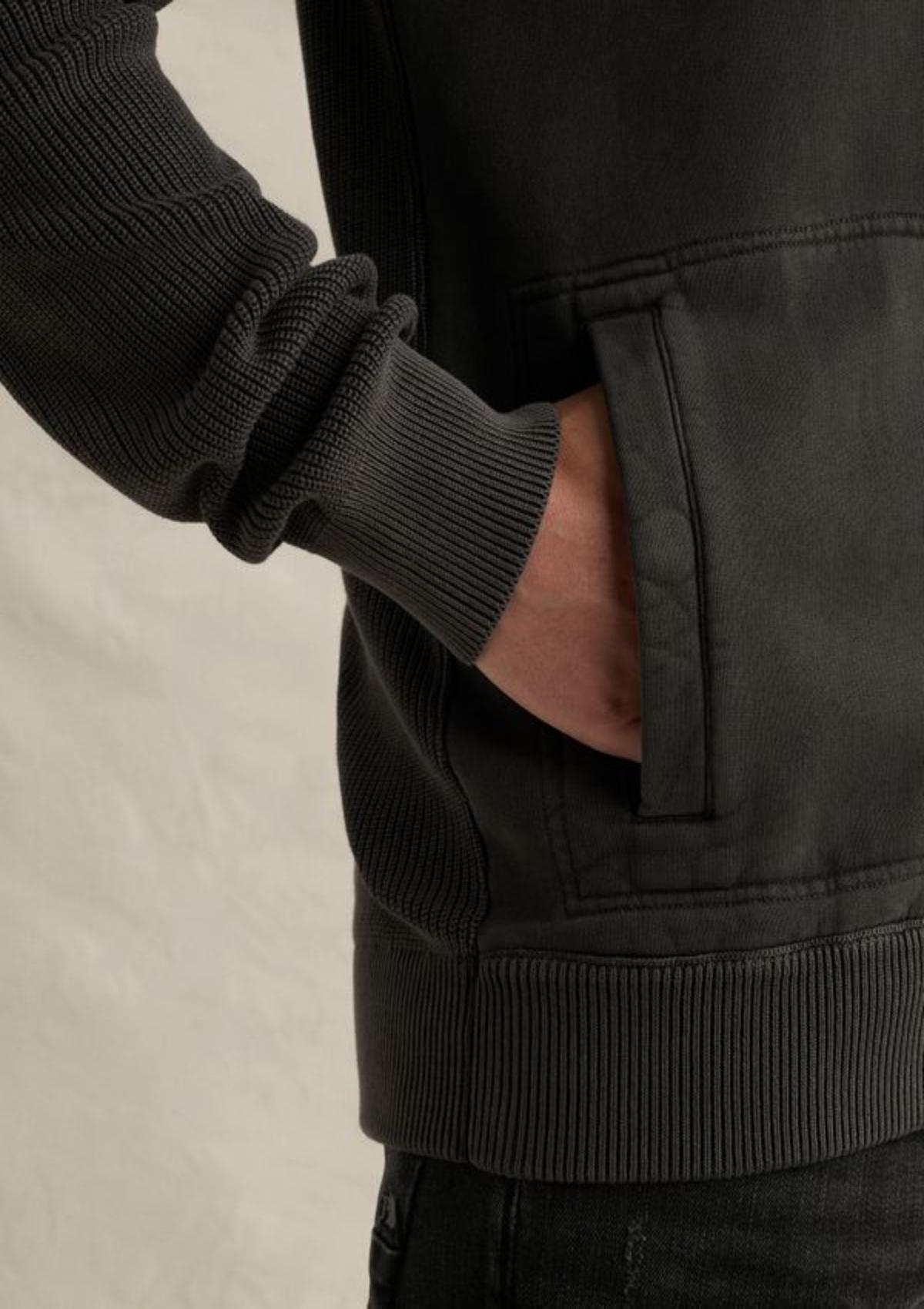 PSW2610325 9140-Obsidian | Sweatjacke mit Reißverschluss und Stehkragen