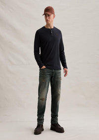 Thumbnail for PTS2608503 5281-Salute | Henley-T-Shirt mit langen Ärmeln und Garment-Dye-Waschung