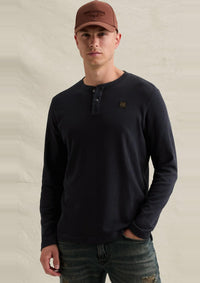 Thumbnail for PTS2608503 5281-Salute | Henley-T-Shirt mit langen Ärmeln und Garment-Dye-Waschung