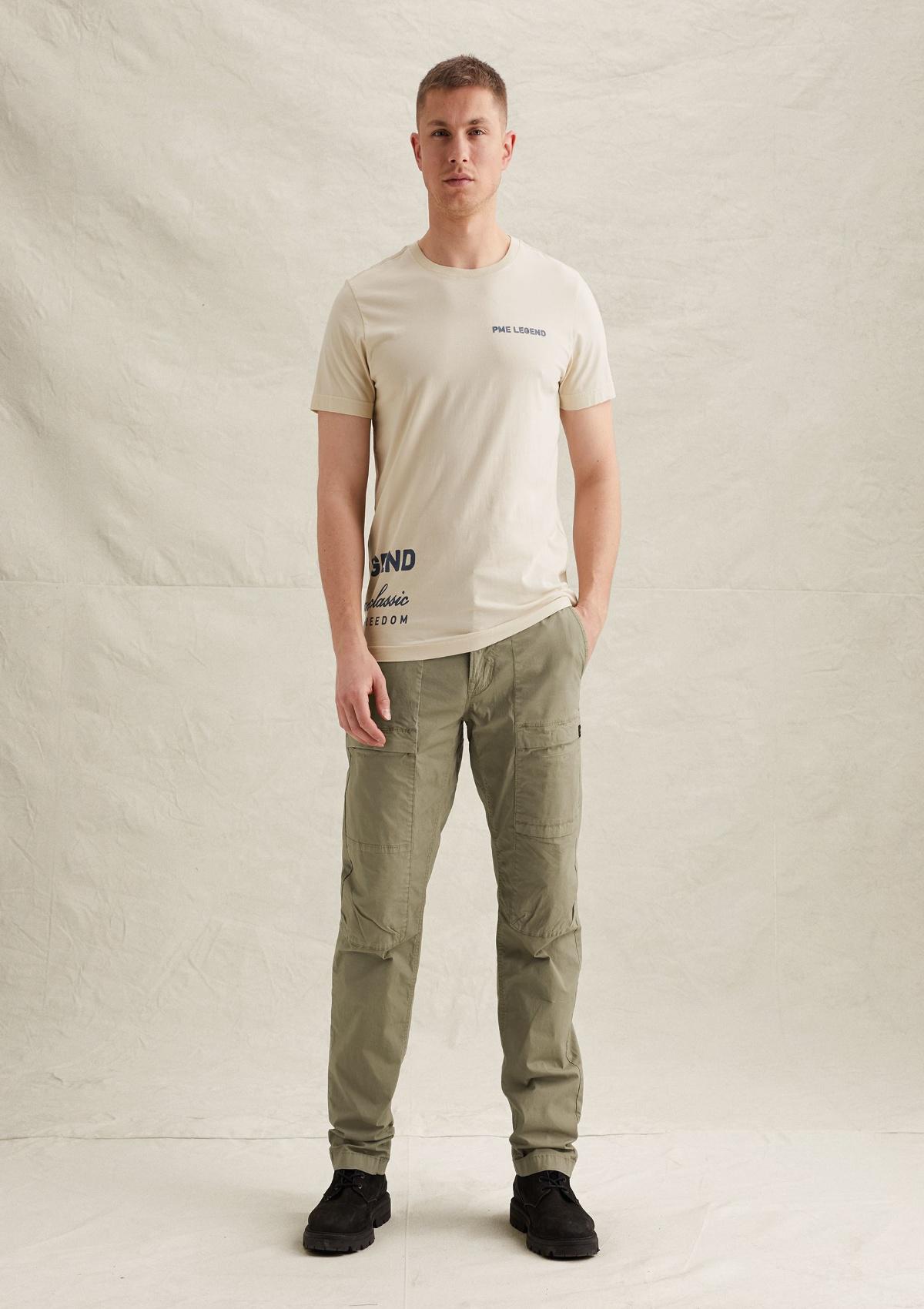 PTS2608503 7013-Bone White | T-Shirt mit off-placed Artworks