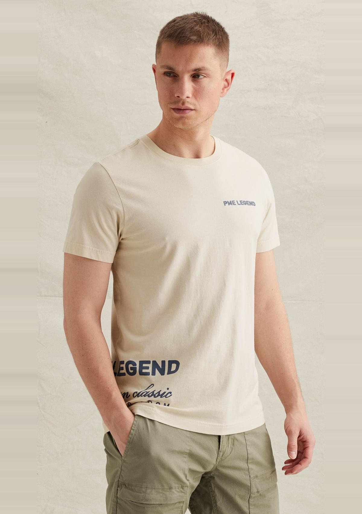 PTS2608503 7013-Bone White | T-Shirt mit off-placed Artworks