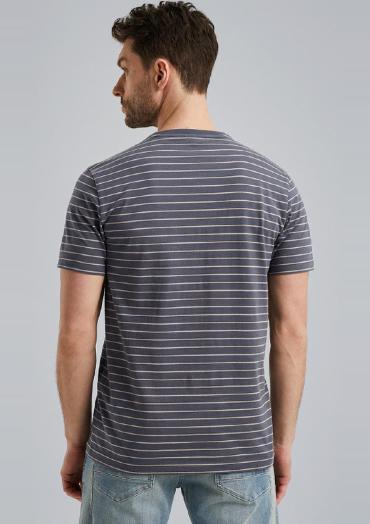 PME Legend T-Shirts PTSS2404575 9117 | Short sleeve r-neck yarn dyed stri