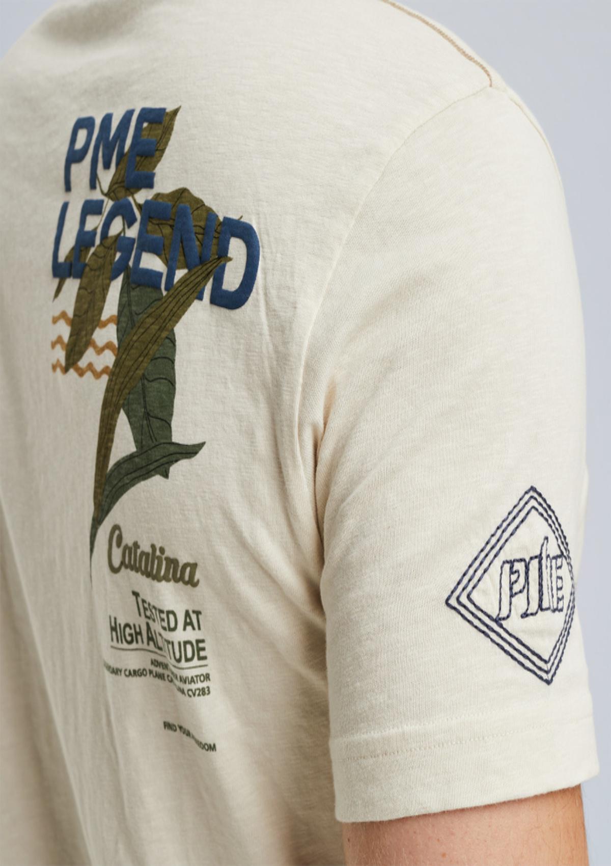 PME Legend T-Shirts PTSS2405564 7013 | T-Shirt aus Slub-Jersey