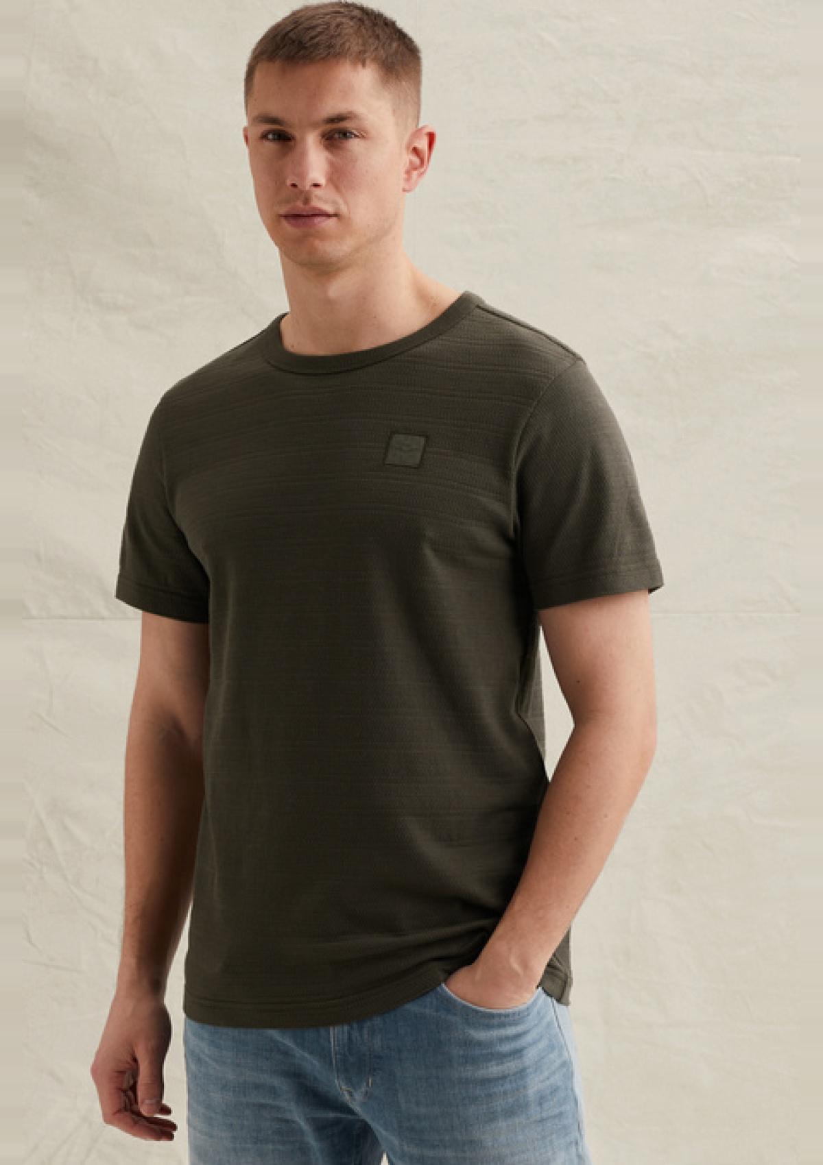 PTSS2602563 8039 | T-Shirt mit Jacquard-Streifenmuster