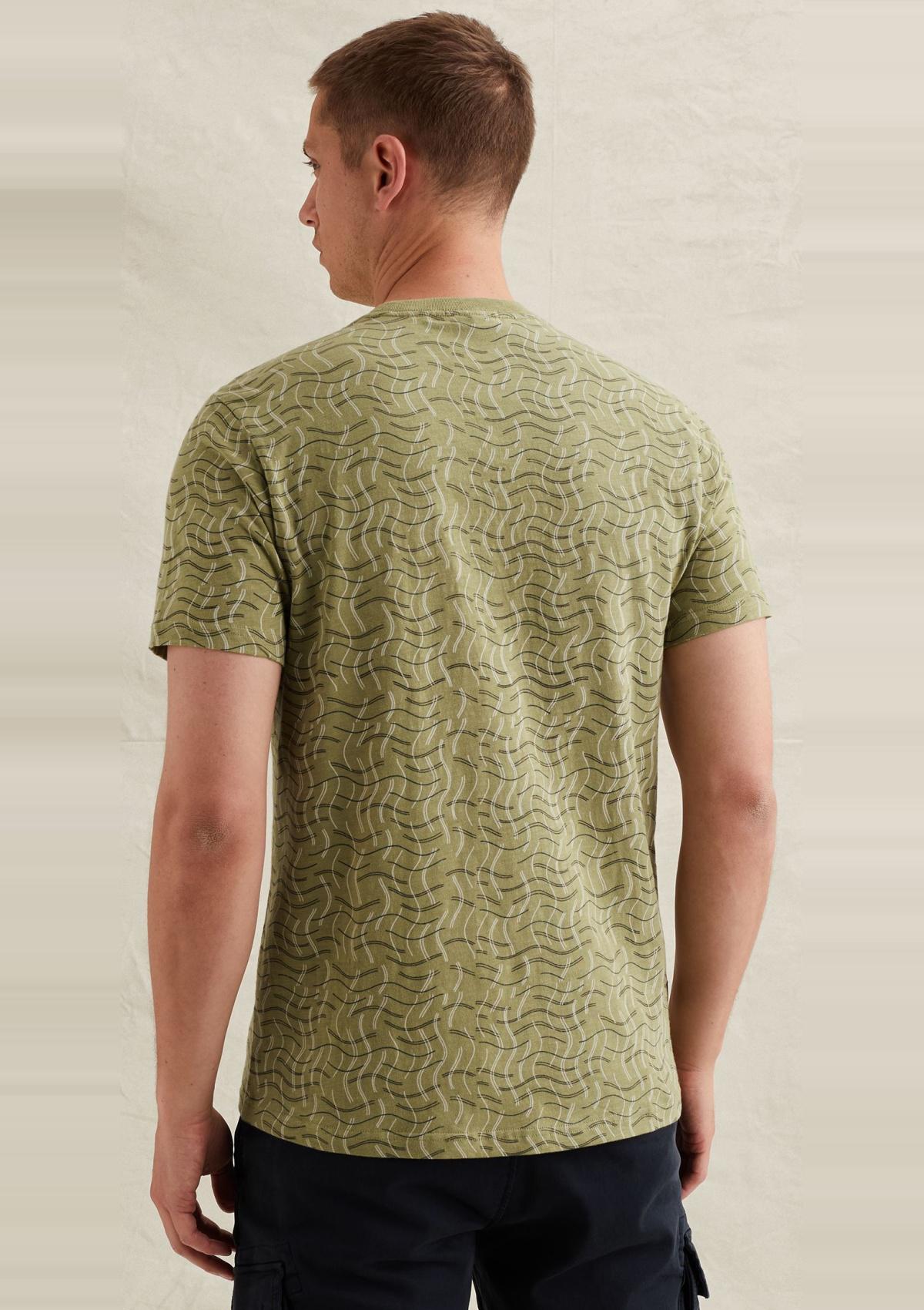 PTSS2606557 6394 | T-Shirt aus Slub-Jersey mit Allover-Print und Badge
