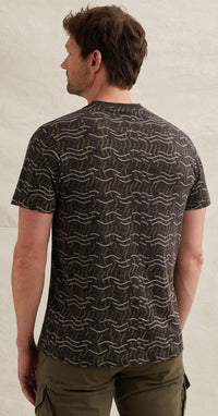 Thumbnail for PTSS2606557 9140 | T-Shirt aus Slub-Jersey mit Allover-Print und Badge