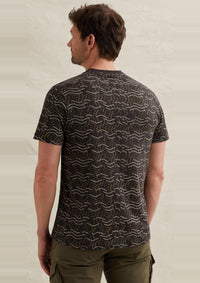 Thumbnail for PTSS2606557 9140 | T-Shirt aus Slub-Jersey mit Allover-Print und Badge