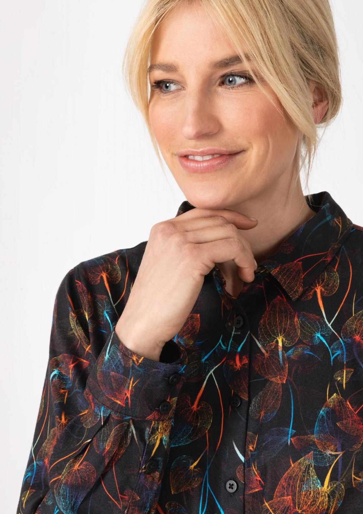 Timezone Blusen 13-10106-10-1367 0200 | Unisex WomenPrinted Boyfriend Fit Blouse