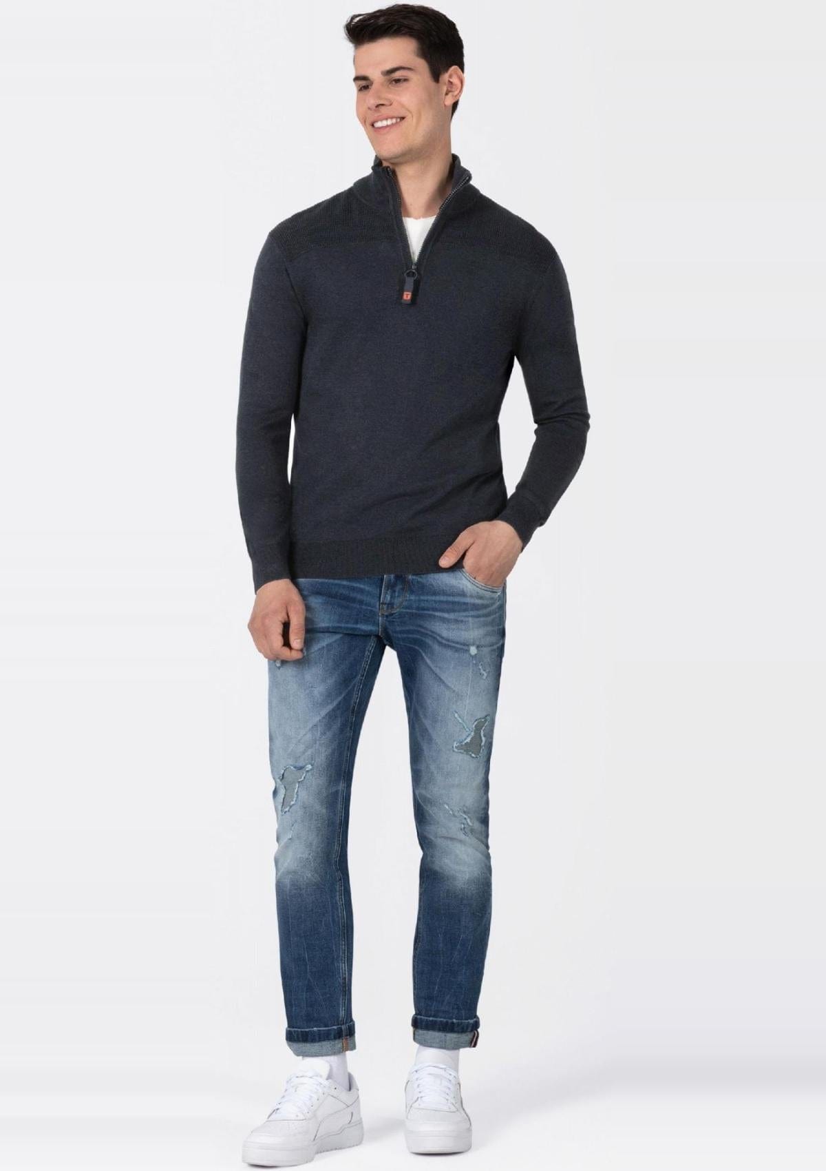 Timezone Pullover 28-10198-01-9140 3793 | Unisex MenKnit Basic Troyer