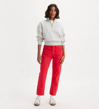 Thumbnail for Levi's® Straight Fit 501 Crop Script Red Jeans