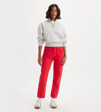 Levi's® Straight Fit 501 Crop Script Red Jeans