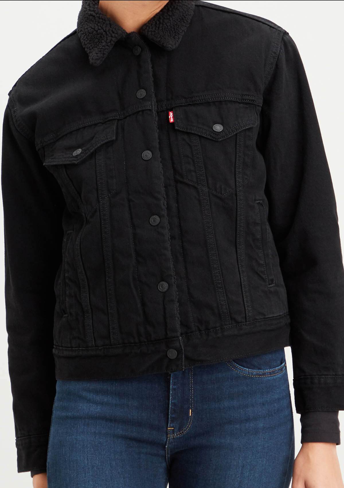 Levi Strauss D-Jacken, Jeans- 3613700150 15 | EXBF SHERPA TRUCKER YES BLACK