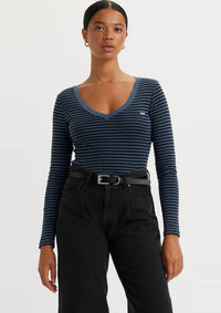 Thumbnail for Levi Strauss Longsleeves A489100070 07 | LS VNECK BABY TEE PIXIE STRIPE