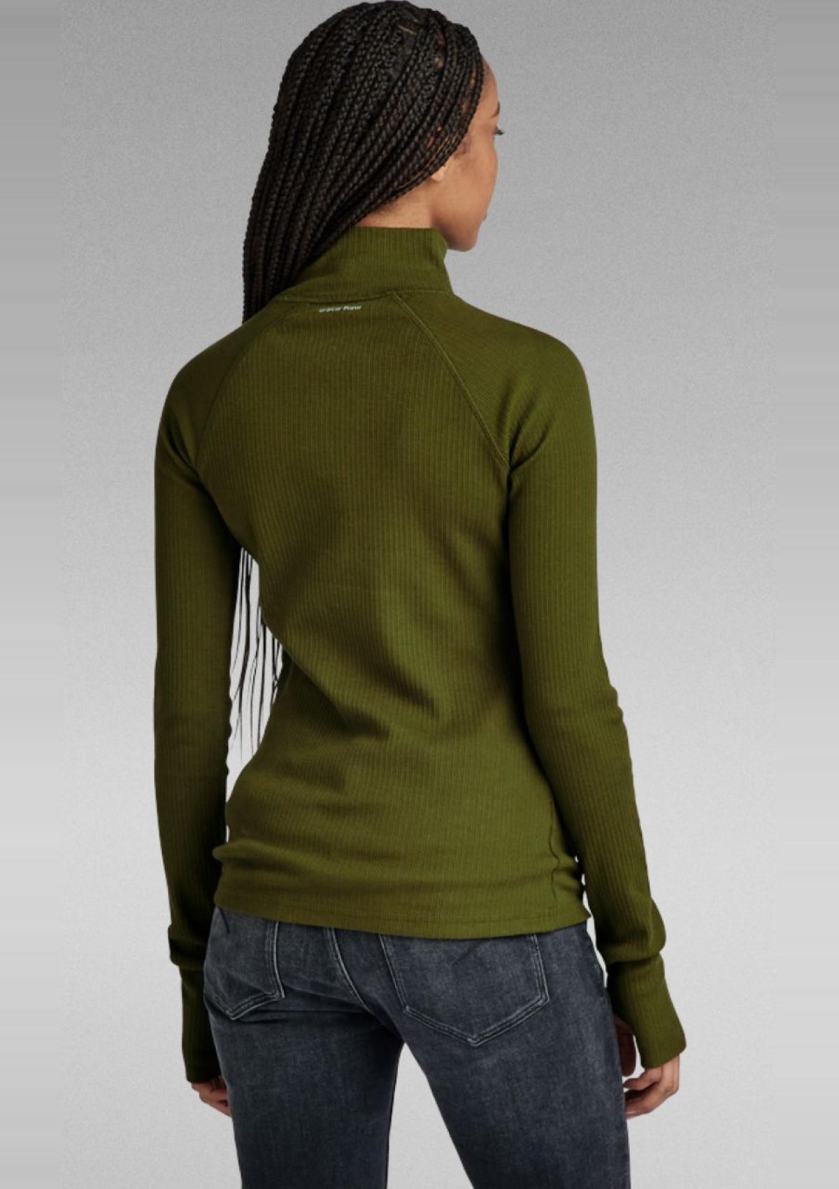 G-Star Longsleeves D23339-D289-C744 C744 | Slim rib mock l\s wmn
