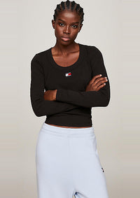 Thumbnail for Tommy Hilfiger Longsleeves DW0DW17397 BDS | TJW SLIM BADGE RIB TEE LS